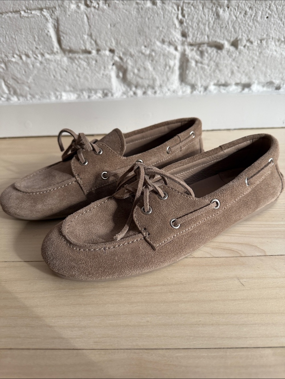 Jeffrey Campbell Women's Suede Moccasin Loafers in Taupe - Size 9 1/2